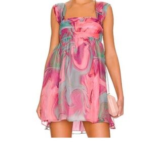 Amanda Uprichard Pink and Purple Swirl Dress
